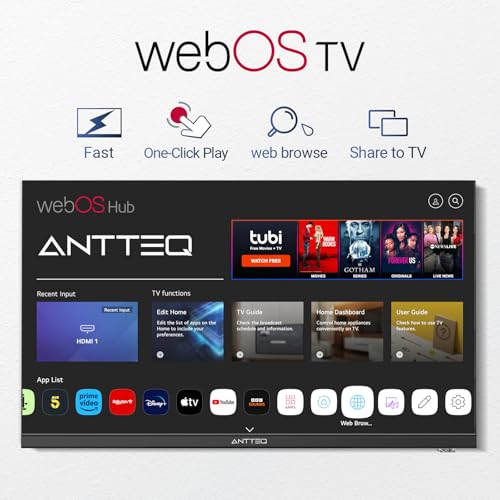 Antteq 25 Inch Smart TV, WebOS FHD TV MagiQ 25" with ThinQ AI Voice Magic Remote, BBC Freeview Netflix YouTube Airplay WiFi Black Televisions - Image 3