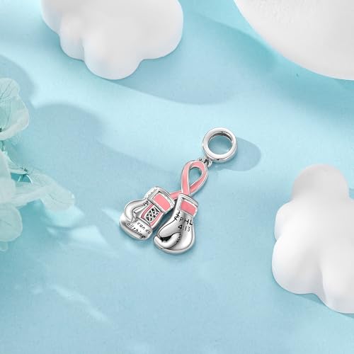 Breast Cancer/Cross/Butterfly Charms 925 Sterling Silver Charm for Bracelets Awareness Religious Animal Jewelry Mothers Gifts for Women Mom Grandma4