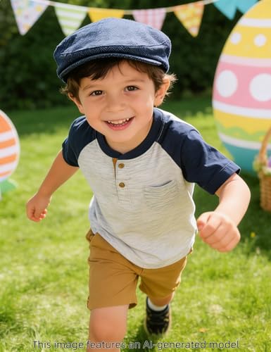 Image of A&J DESIGN Baby Boys Tweed Vintage Drivers Cap Kids Beret Hat