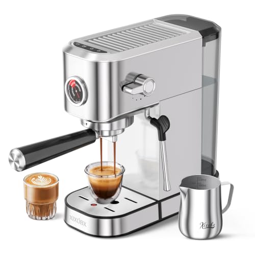 Image of XIXUBX Espresso Machine with Milk Frother for Cappuccino & Latte, Tin