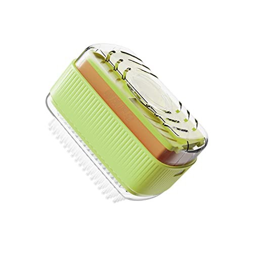 Scatola di sapone schiumogeno, portasapone con portasapone con dispenser di sapone in schiuma, contenitore per sapone da viaggio, 7,5 x 13 cm (verde)