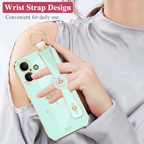 Coque iPhone 16 verte avec dragonne pour un quotidien actif et stylé