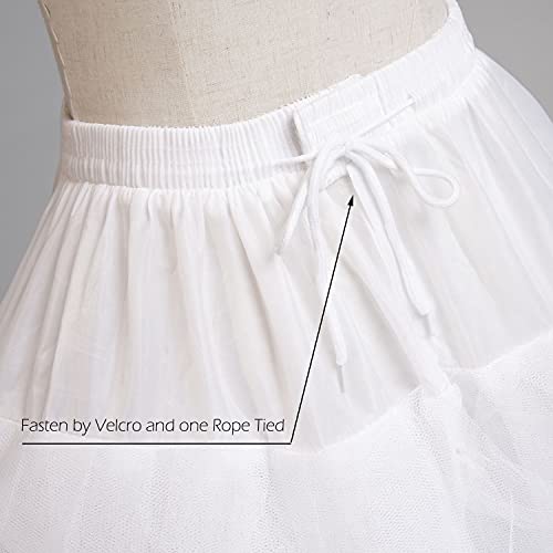 8 Layers Tulle Hoopless Petticoat Crinoline Underskirt for Bridal Wedding Dresses MPT018 White4