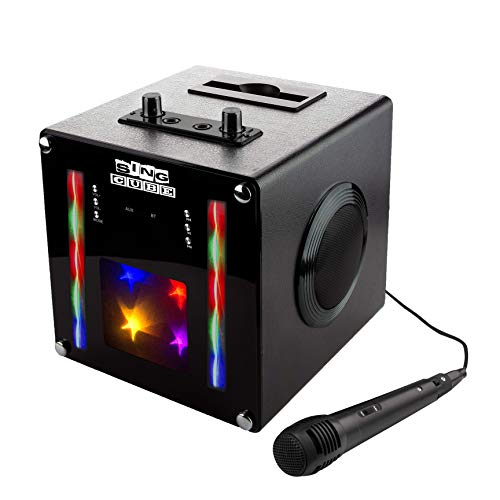 Singcube Rechargeable Bluetooth Karaoke Machine Lights And Two Microphone, 5W (Singcube01) #TOP1