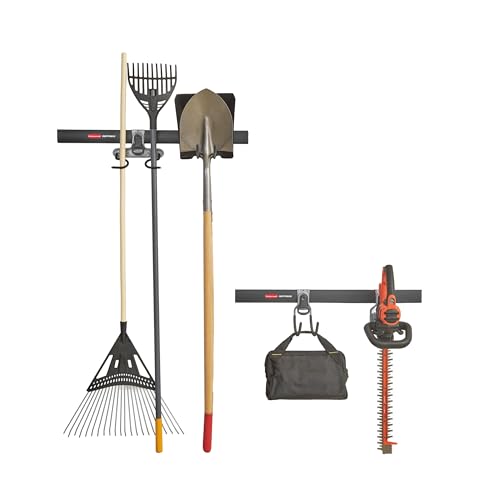 Image of Rubbermaid FastTrack Garage Storage System Tool Hanging Kit, Wall Mount Holder for Garden Lawn Tools /Garage /Home Organization