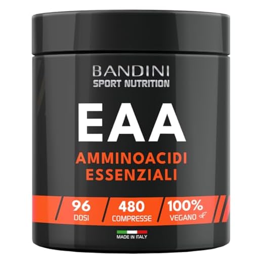 Bandini® EAA Aminoacidi Essenziali 480 COMPRESSE - Con 9 Amminoacidi Essenziali Intra Pre e Post Workout - Favorisce la crescita ed il recupero muscolare - Essential Amino - Vegan e senza zuccheri
