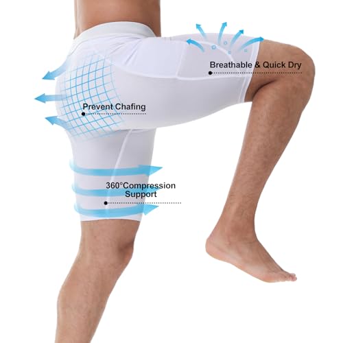 Compression Shorts for Men Pocket Compression Spandex Underwear Shorts Running Workout Athletic4