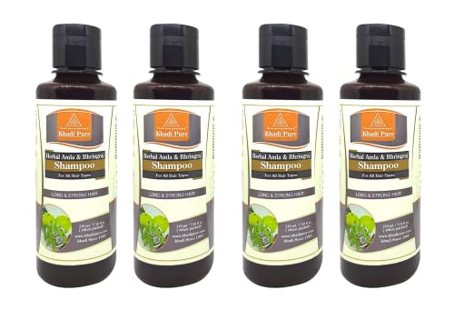 Image of Khadi Pure Herbal Amla & Bhringraj Shampoo /Hair Cleanser, 210 ml (Pack of 4)