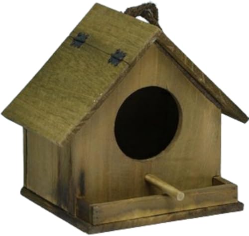 Vinebeautiful野鳥用巣箱寝床 野鳥の餌台 木制 鳥小屋 動物用ハウス 木制 鳥の巣箱 鳥の巣 小鳥のツボ巣 ミニ木製の鳥の巣の家 鳥小屋 屋外 小動物用ハウス 隠れ家 小さ な鳥のためのハンギングバードハウス 家の装飾 親の贈り物 鳥用品 (緑