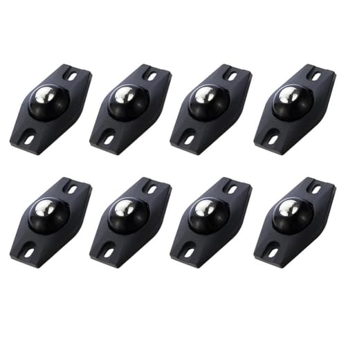 WheatThrive Paquete de 8 rodillos para muebles, 45 x 28 mm, ABS + ruedas de acero inoxidable con respaldo autoadhesivo, para cajas de almacenamiento, estanterías y zapateros