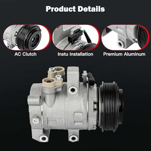 Image of cciyu Air Conditioning Compressor for Ford Mustang 5.0L 5.2L 2011-2022