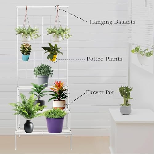 Image of Bee Creative Plant Stands for Outdoor Balcony, Flower Pot Stand for Indoor Plants, Large Metal Planter Stand for Living Room, home decor, Indoor & Outdoor plants Stand (3 STEP W)