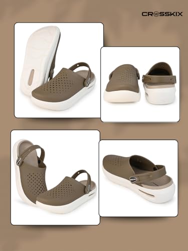 Image of Crosskix AeroComfort 2.0 Men's Lightweight Sport Clogs - Breathable EVA Slip-On Water Shoes with Arch Support and Adjustable Heel Strap