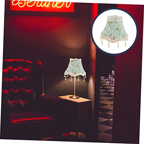 Angoily Jacquard Fabric Vintage Lamp Shade Beaded Tassels, 25cm Scallop Edge Lampshade for Living Room, European Style Decorative Light Cover - Image 5