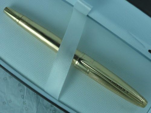 Cross Apogee Executive with Deep Diamond Cut Elegant Haberdashery Heavy 23 Karat Gold Barrel and Appointment Gel Ink Rollerball Pen