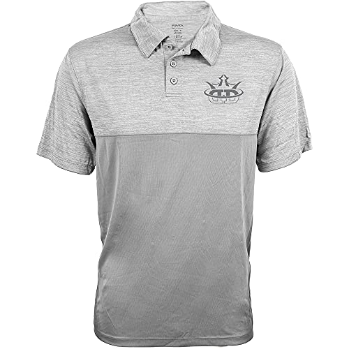 Dynamic Discs FollowThru Shadow Tonal Short Sleeve Performance Disc Golf Polo Shirt - Gray - XXL