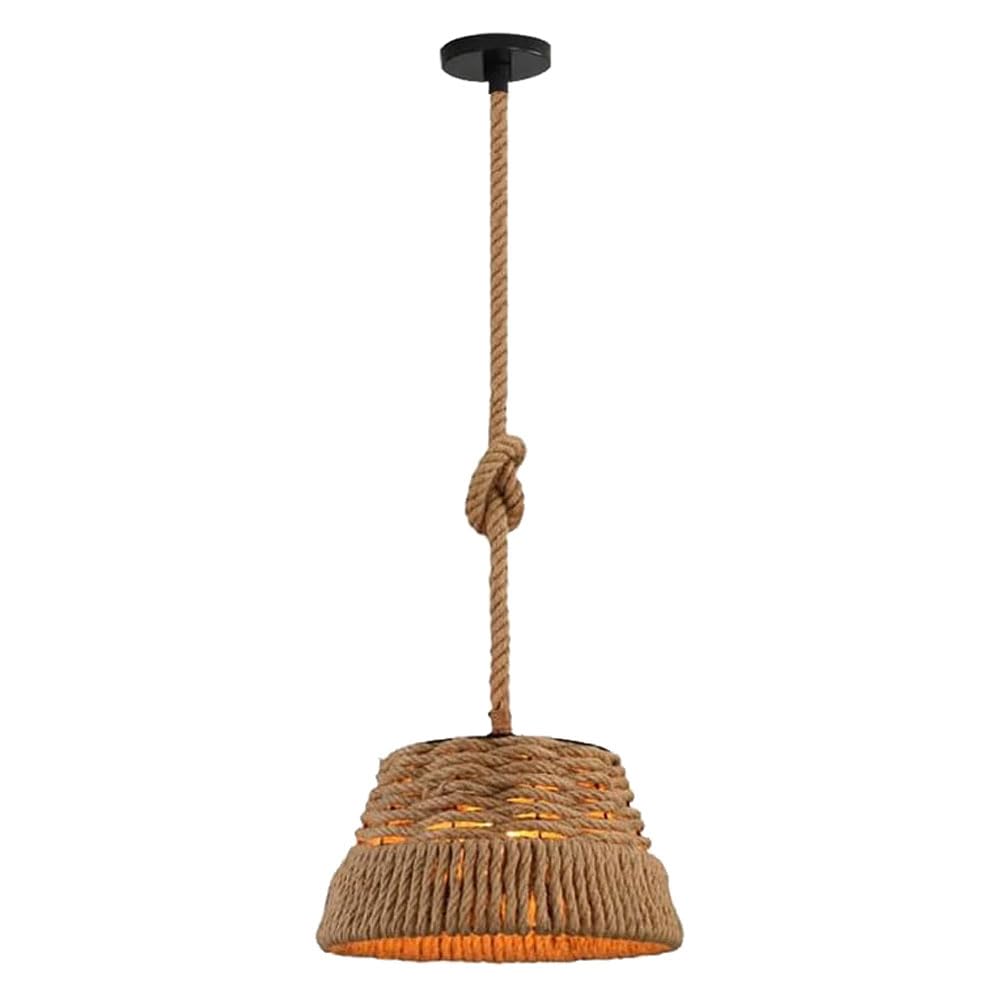 Lampada a sospensione creativa in canapa di ferro a forma di cesto, lampadario in stile industriale nordico, lampada a sospensione a soffitto con base E27, lampade per la decorazione della cuc