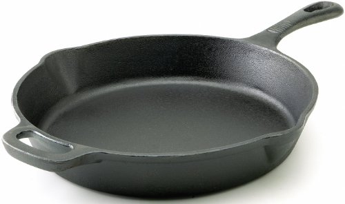 T-fal E83407 Pre-Seasoned Nonstick Durable Cast Iron Skillet/Fry pan Cookware, 12-Inch, Black