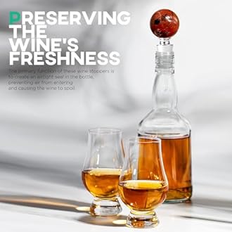 Homestia Red Gemstone Wine Stopper for Wine Bottles Vacuum Wine Bottle Stopper with Silicone Reusable Wine Corks, Leak Proof Keep Fresh Wine Preserver Wine Saver Wine Accessories