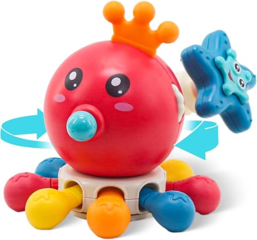 Image of Cable World 10 in 1 Montessori Spinning Octopus for Babies| Sensory Activity Toy with Rotating Gears, Fun Extension Tube, Soft Pop Buttons & Fidget Features | Educational Fine Motor Skill Toy