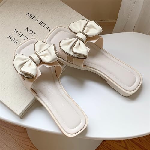 Kawaii Women's Cushion Breeze Sandal Slippers with Bows wear Fashion Hundred Bow Soft Flat Slippers Women Summer2