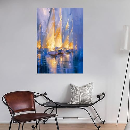 Tableau de bateaux à voile WODJEM 70x90cm pour sublimer votre mur moderne - 2