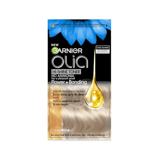Olia 9.1 Cool Blonde Hi-Shine Toner. Effectively neutralises brassy tones after lightening