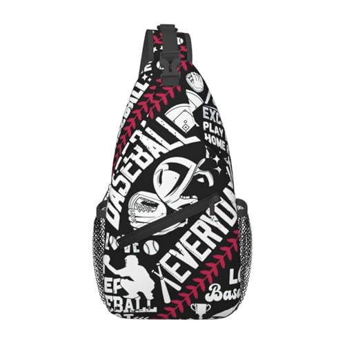 Love Baseball It's Game Day Sling Backpack Unisex Crossbody Chest Bag Shoulder Chest Bag For Women Men Hiking Travel