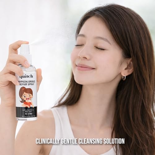 quitch Hypochlorous Acid Spray, Face Spray, Face and Body Acne Wash, Skin Repair, First Aid Cleanser, Facial Rescue, Pimple Wash, Back Acne, Face Wash Travel Size, Bacne Treatment, Acne Cleansing