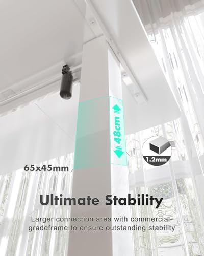 Devoko 120x60 cm Escritorio Regulable en Altura, Escritorio Elevable Eléctrico Telescópico Bidireccional, Escritorio de Oficinay Hogar, para Estudio en Casa con Tablero Ensamblado, Blanco - imagen 8