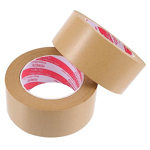 STOBOK 2 Piezas cinta de papel kraft cinta para cajas de embalaje cinta postal mate cinta blanca cinta adhesiva marrón light packing tape cinta de bricolaje cinta de color sólido Brown