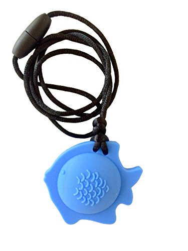 chubuddy Chewable Fish Pendant Chewie, Non-Toxic Material-Sky Blue