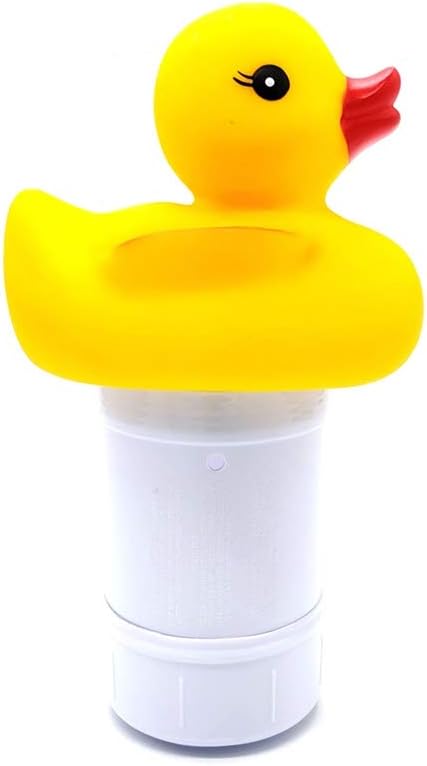 Water Chlorinator, Pool Automatic Dose Dispenser Duck Shaped for Large and Small Pools Hot Tub Spa Garden Decor (Yellow)