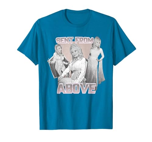 Dolly Parton Sent from Above Retro T-Shirt, Men, Sapphire Blue, Medium