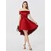 Produktbild kekafu A-Line Princess Off-The-Shoulder Asymmetrische Satin Cocktail Kleid mit Falten von TS, Weiß, US8/UK 12 / EU 38