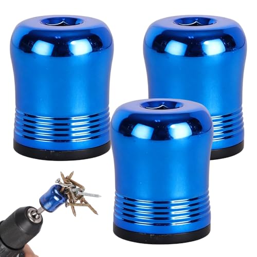 Image of Screwdriver Head Magnetic Ring, Removable Household Tool for Drills, Universal Removable Household Tool Drill Bit Holder for Hex Screwdrivers&PowerBits, Mechanics, Carpenters (Blue*3pcs)