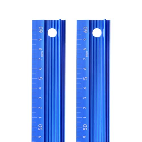 Règles en métal TA-VIGOR de 60 cm en alliage d'aluminium bleu