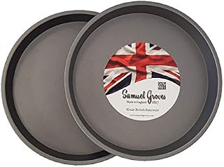 Samuel Groves 2X Victoria Sandwich Cake Tin Pan 7" (17.5cm) Superior Double Coated Non Stick Fixed Base, Made in England