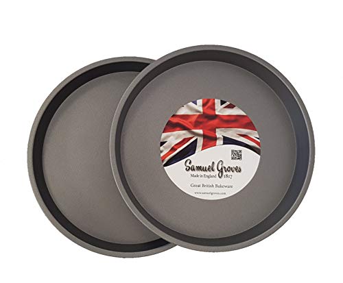 Samuel Groves 2X Victoria Sandwich Cake Tin Pan 7" (17.5cm) Superior Double Coated Non Stick Fixed Base, Made in England
