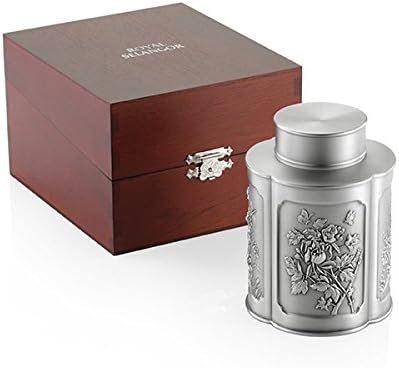 Miniatura 2 de Royal Selangor Caja hermética para técafé de peltre de la colección Four Seasons con acabado a mano (M) en caja de regalo de madera