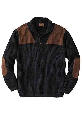 Boulder Creek Big & Tall Patch Sweater with Mock Neck