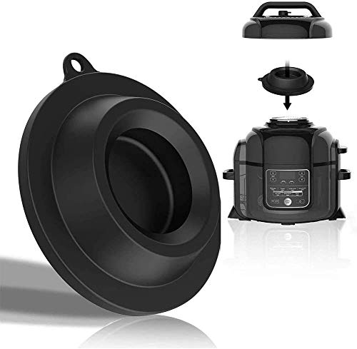 Tapa Soporte, Tapa de Silicona Soporte Accesorios para Ninja Foodi Olla de Presión y Al Aire Freidora 5QT, 6.5 QT y 8 Cuarto, 1.2 Inch Grueso Tapa Soporte con Colgante Agujero - Negro, free size