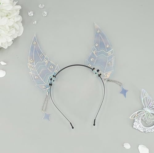 QUICOMP Cyberpunk Colorful Ear Hairband Gothic Punk Hair Accessories COS Props (SC Blue1) — view 5