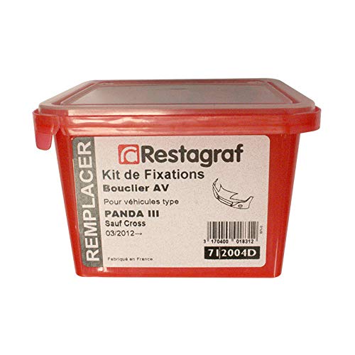 Restagraf - Kit de Fixations pour Bouclier Avant PANDA IIII Tous Modèles sauf Cross (03/2012 à Aujourd'hui) - Kit Complet pour Réparation ou Remplacement - Réf. 712004D