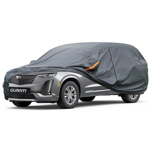 Image of GUNHYI Premium Car Cover Custom Fit Cadillac XT6, 16 Layers Heavy Duty Car Cover Waterproof All Weather with Zipper Door for Sun Rain Snow Dust Uv Protection