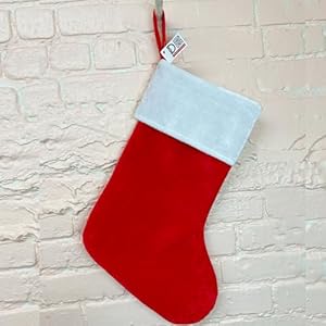 Personalized Christmas Stocking Customized Red Velvet Stockings Embroidered Family Name Monogrammed20 Inches