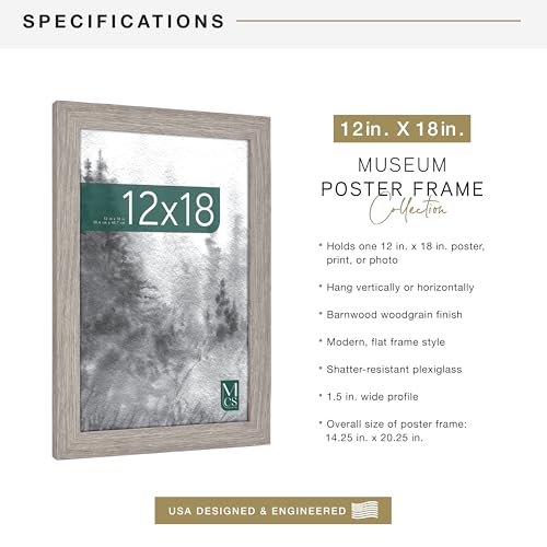 MCS Museum Posterrahmen, Barnwood, 30,5 x 45,7 cm, einzeln – Ansicht 4