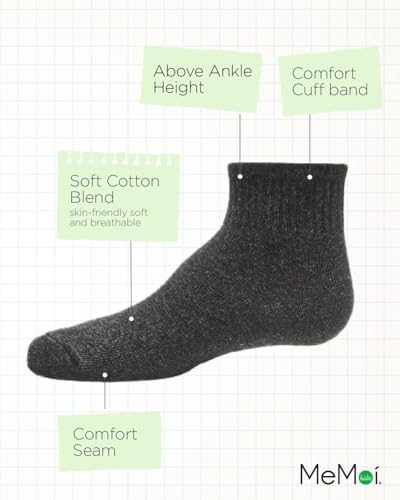 MeMoi Kids' 3 Pair Pack Mid Cut Cotton Blend Socks3