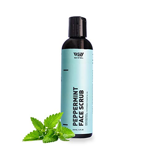 Peppermint Face Scrub, Face Exfoliator with Peppermint Oil and Jojoba Beads, Revitalizes Skin, Facial Scrubs for Women and Men, for All Skin Types, 120 mL - Way of Will
