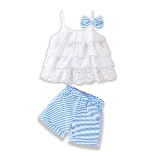 Toddler Baby Girls Clothes Outfits Fruit Print Bow Camisole Top and Shorts 2-piece Summer Clothing Set